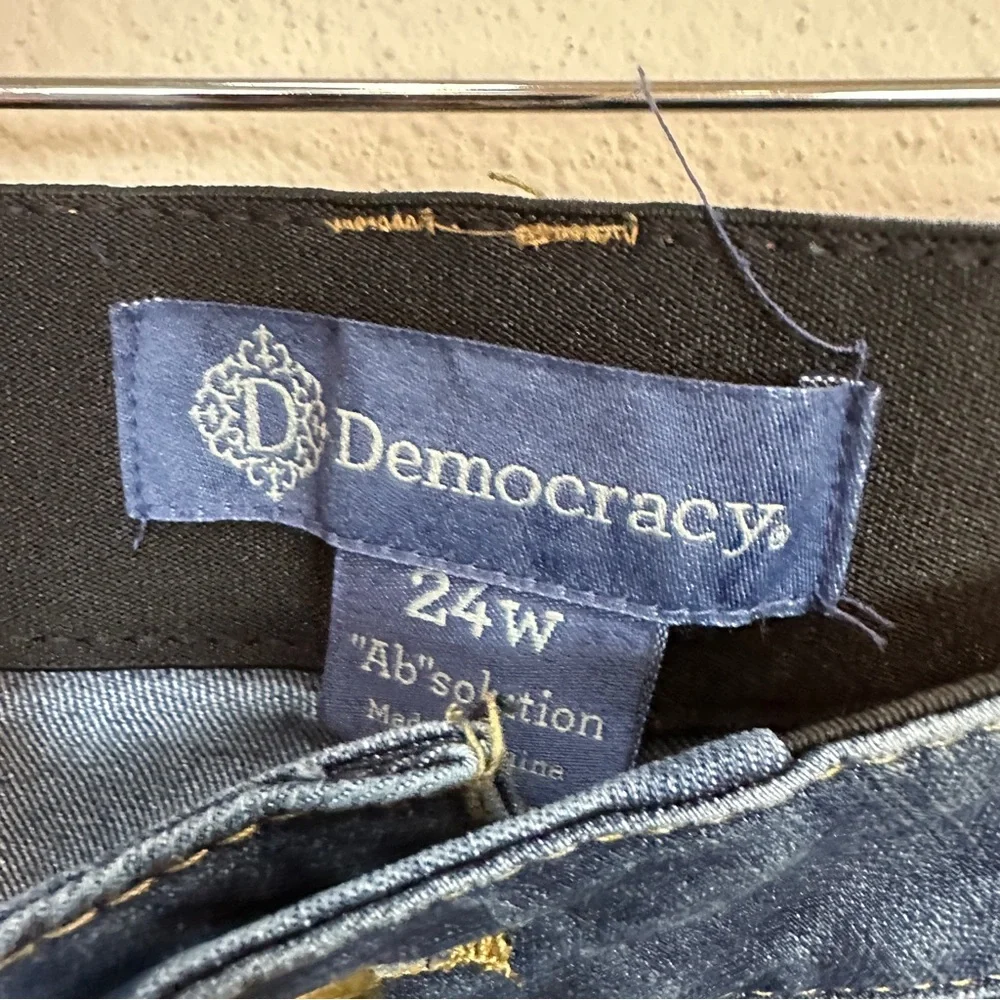 Democracy Ab solution Ankle Crop Jean Dark Wash Denim Women’s Plus Sz 24W NWT‎
